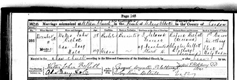 Wedding certificate for Walter John Bethel